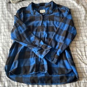 american eagle blue and black flannel shirt